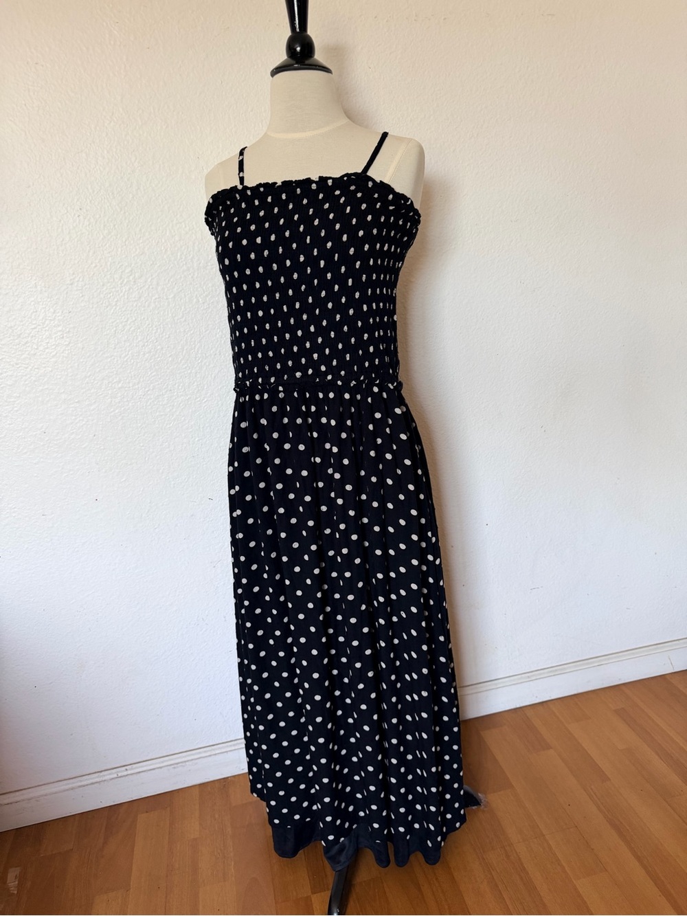 Black Maxi Dress with White Polka Dots